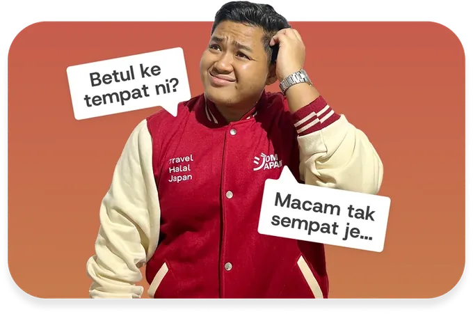 Staf JomJapan menggaru kepala sambil berkata "Betul ke tempat ni?" dan "Macam tak sempat je..."